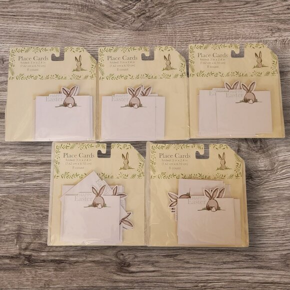 Easter‎ Place Cards 40 ct Bunny Folded Cardstock Party Brunch Breakfast Lunch - Picture 1 of 3
